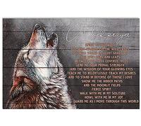 TNND Plaque murale vintage en métal avec prière loup 20,3 x 30,5 cm