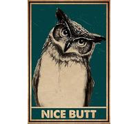 TNND Poster décoratif en métal pour salle de bain Motif chouette 20,3 x 30,5 cm