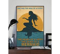 TNND Poster en métal avec inscription « She Has The Soul Of A Gypsy The Heart Of A Hippy The Spirit Of A Mermaid » 20,3 x 30,5 cm