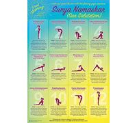 TNND Poster Yoga Sun Salutation Chart Poster Exercice Fitness Art Décoration murale Panneau en métal 20,3 x 30,5 cm