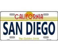 TNND San Diego California State Background Vanity Plaque d'immatriculation en métal 15,2 x 30,5 cm