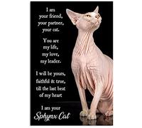TNND Sphynx Plaque en métal Motif chat I Am Your Friend 20,3 x 30,5 cm