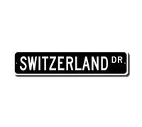 TNND Suisse Cadeau Suisse Panneau Suisse Souvenir de Vacances Suisse Suisse Panneau de Rue Native 4 x 16 Pouces
