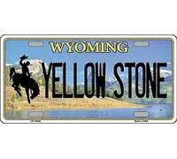 TNND Yellowstone Wyoming Plaque d'immatriculation fantaisie en métal 15,2 x 30,5 cm