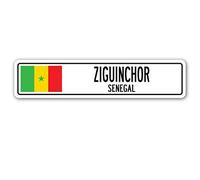 TNND Ziguinchor Plaque de rue Sénégal Drapeau Sénégalais 10,2 x 40,6 cm