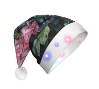 Tnnutp Chapeau de Père Noël lumineux à LED roses fraîches pour Noël, Nouvel An, fête de Noël, décoration de fête de Noël