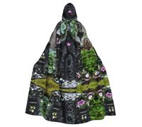 Tnnutp Gothic Fairy Garden02 Cape à capuche unisexe pleine longueur pour Halloween, fête costumée