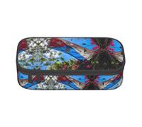 Tnnutp Grande trousse à crayons avec motif drapeau de Porto Rico, esthétique avec fermeture éclair, grande capacité