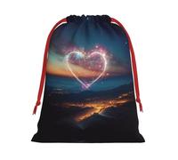 tnnutp Sac cadeau de Noël avec cordon de serrage en forme d'étoile filante en forme de cœur