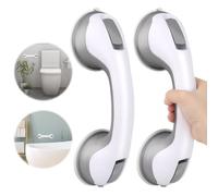 TNOMSNO 2 PCS Poignée Ventouse, Ventouse de Poignée Douche Poignee Securite Salle de Bain, Sans Perçage, Barre de Maintien Douche pour Personnes Âgées, Handicapés