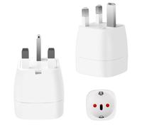 TNOMSNO 2 Pièces Adaptateur Prise Anglaise, Adaptateur Prise avec Dispositif de Protection de Sécurité, Adaptateur Prise Anglaise vers France pour Irlande, Angleterre, Ecossec et Dubaï (Type G)