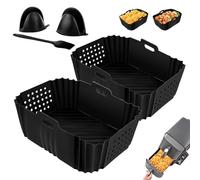 TNOMSNO 2 Pièces Moule Silicone Air Fryer pour Ninja Double Stack XL Friteuse Sans Huile SL400EU, Accessoires Air fryer pour Ninja, Moule Silicone Sans BPA Accessoires Friteuse Sans Huile compatible