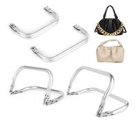 TNOMSNO 4 Pièces Cadre Tubulaire Interne Aluminium, Cadre Tubulaire Internecadre, Métallique pour Sac, 2 Taille Cadre en Métal de Sac à Main Poignées Porte Monnaie Fermoir de Cadre de Poignée