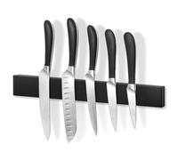TNOMSNO 40cm Porte Couteau, Porte-couteaux Noir Inox Porte Couteaux Aimanté Magnétique Sans Perçage, Barre Aimantée pour Couteaux pour Couteaux de Cuisine, Couteaux à Fruits, Ciseaux