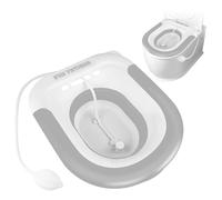 TNOMSNO Bidet Toilette WC, Bain de Siège Bidet avec Chasse d'eau, Pliable Sitz Bain Bassin Bain pour Soins Postpartum, Soulagement des Douleurs Hémorroïdaires et de la Vieillesse (gris)