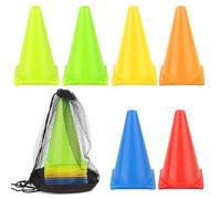 TNOMSNO Cônes de Signalisation 18cm, Cônes d'Entraînement avec Sac de Transport Plots Entrainement, Plots de Marquage pour Football Cône, pour Sports, Jeux, Panneau de Signalisation (12)