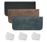 TNOMSNO Etui Lunettes, 3 Pièces Etui Lunettes Souple Boîte à Lunettes en Cuir PU, Rangement Lunettes avec Chiffon en Microfibre pour Femme Homme