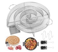 TNOMSNO Générateur de Fumée Froide Ronde, 304 Acier Inoxydable Générateur de Fumée Froide Générateur de Fumee Froide Pour Fumoir avec 2 Brosse et 4 Crochet pour Fumoir Fumage Viande Poisson Grille