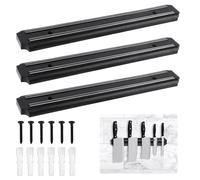 TNOMSNO Porte Couteaux Aimanté, 3 Pieces 33cm Barre Aimantée pour Couteaux, Aimant Couteau Mural avec Aimant Extra Puissant, Support Couteaux Aimanté pour Couteaux, Ustensiles de Cuisine et Outil