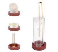 TNOMSNO Porte Encens, Bruleur Encens avec Bouteille en Verre Amovible, Porte Encens Baton pour Décor de Bureau à Domicile, Yoga, Méditation - Brule Encens