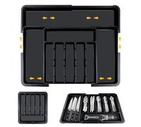 TNOMSNO Range Couverts pour Tiroi, Range Couverts Grand Plateau de Couverts Extensible pour la Cuisine, Plateau d'Ustensiles Extensible pour Tiroir pour Couverts, Cuillères, Fourchettes