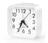 TNOMSNO Réveil à Quartz, Réveil Analogique Silencieux avec Snooze et Lumière, Portable Voyage RéVeil, Reveil a Piles pour Chambre à Coucher, Bureau, Voyage