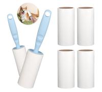 TNOMSNO Rouleau Poils Animaux, 6 Rouleau et 2 Poignée Brosse Anti Poils Animaux, Brosse Vetement Anti Poils, Rouleau Adhesif Vetement pour VêTements, Canapé, Lit, Cheveux, Poils de Chat et Chien