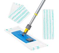 TNOMSNO Serpillères de Rechange, 2 Pcs Serpillères en Microfibre pour Balai Lave-Sol Housse de Nettoyage de Rechange La Tête de Ménage de Vadrouille, 44x15cm en Microfibre pour Tous Les Types de Sols