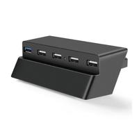TNP 5 Port USB Hub pour PS4 Slim Edition - Adaptateur Haut Débit USB 3.0/2.0, Accessoires, Connecteur de Concentrateur d'Extension, Séparateur, Clavier, Chargeur, Souris, Portable, Prise