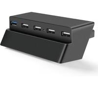 TNP 5 Port USB Hub pour PS4 Slim Edition - Adaptateur Haut Débit USB 3.0/2.0, Accessoires, Connecteur de Concentrateur d'Extension, Séparateur, Clavier, Chargeur, Souris, Portable, Prise