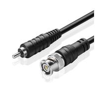TNP Câble adaptateur BNC vers RCA (1,8 m) - BNC mâle vers RCA mâle RG59U 75 ohm connecteur vidéo composite