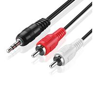 TNP Câble audio 3,5 mm vers RCA (3,5 mm) bidirectionnel mâle vers mâle connecteur plaqué or auxiliaire prise casque jack adaptateur répartiteur convertisseur vers gauche/droite stéréo 2RCA