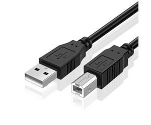 TNP Câble audio MIDI USB A vers B mâle vers mâle - Câble MIDI vers USB 2.0 pour ordinateur, ordinateur portable, clavier piano, projecteur et imprimante (3 mètres)