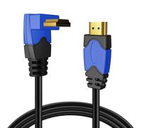 TNP Câble HDMI 4K à angle droit 270 degrés (1,8 m) - Bleu, Haute vitesse 18 Gbps, câble HDMI 4K 60 Hz HDR 2K 2160p 1080p 1440p 3D ARC/eARC Ethernet pour jeux vidéo Xbox One X PS4 Pro & Apple TV HDTV