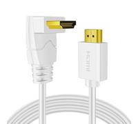 TNP Câble HDMI 4K à angle droit de 90 degrés (3 m) Blanc Haute vitesse 18 GBPs Câble HDMI compatible 4K 60 Hz 2K 2160p 1440p 1080p 3D ARC/eARC Ethernet pour jeux vidéo Xbox One PS 4 et 4K Apple TV