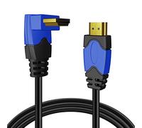 TNP câble HDMI à angle droit à 90 degrés - High Speed HDMI Fil Cordon support ultra HD 4 K 2 K 2160p Full HD 1080p Quad HD 1440P 3d Arc Ethernet pour jeux vidéo Xbox PS4 PS3 et Apple TV HDTV