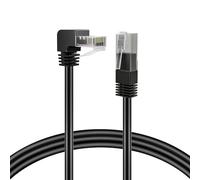 TNP Câble réseau Ethernet Cat6 (Angle Droit, 0,9 m / 3 Pieds) - Câble coudé 90 degrés avec connecteurs plaqués Or RJ45 500Mhz 10 Gigabit - pour PS4, Fire-Stick, Xbox One, Smart TV, Jeu, Ordinateur