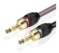 TNP Calibre 12 Câble de haut-parleur avec adaptateur Banana Plugs - Haute fils Mèche 12 AWG électrique Speaker Wire connecteur Cordon résistant à la corrosion et plaqué or 24 K pour système de cinéma Maison