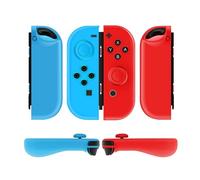 TNP Coque de protection manette pour Nintendo Switch Joy-Con, avec poignées boutons, en silicone confortable ergonomique antidérapant léger, accessoire pour Switch, 1 paire Bleu néon et Rouge