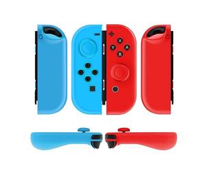 TNP Coque de protection manette pour Nintendo Switch Joy-Con, avec poignées boutons, en silicone confortable ergonomique antidérapant léger, accessoire pour Switch, 1 paire Bleu néon et Rouge