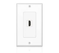 TNP HDMI plaque murale prise HDMI Plug Insert prise jack de montage sur panneau prise en charge 4 K 60 Hz HDR 1080p 3d Ethernet intégré de haute vitesse câble coupleur d'extension pour vidéoprojecteur et Home Cinéma 1 Port