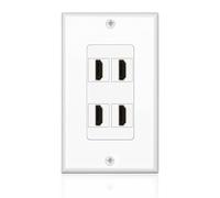 TNP HDMI plaque murale prise HDMI Plug Insert prise jack de montage sur panneau prise en charge 4 K 60 Hz HDR 1080p 3d Ethernet intégré de haute vitesse câble coupleur d'extension pour vidéoprojecteur et Home Cinéma 4 Port