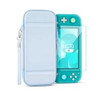 TNP Housse de Transport pour Nintendo Switch Lite, Bleu Clair - Étui de Voyage Portable Kawaii, Sac de Rangement Protecteur pour Filles avec Protection d'Écran, Porte-Cartouches pour 10 Jeux