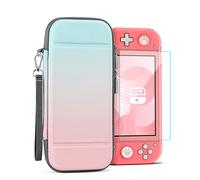 TNP Housse de Transport pour Nintendo Switch Lite, Rose Bleu - Étui de Voyage Portable Kawaii, Sac de Rangement Protecteur pour Filles avec Protection d'Écran, Porte-Cartouches pour 10 Jeux