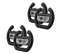 TNP Lot de 4 volants pour manette Joy-Con - Accessoires de manette de volant de course - Kit de poignée de fixation (noir) - Nintendo Switch