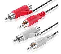 TNP RCA Piggyback câble d'extension 2RCA Audio Extender Adaptateur Cordon Fil coupleur mâle vers Femelle Double Rouge/Blanc connecteur Jack Plug étendre vidéo Audio 2 canaux stéréo (Droite et Gauche)