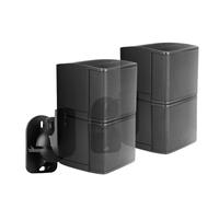 TNP Support Mural Universel pour Enceinte Satellite, Fixation Plafond avec Rotule Ajustable et Inclinaison pour Système Home Cinéma Surround - Noir, Lot de 2