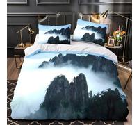 TNSGHAVED Aventure en VTT Housse de Couette 3D Effet Microfibre résistante Super Douce Sports de Plein air Parure de Lit Fermeture Éclair Hypoallergique Respirante for Couple Super King（260x220cm）