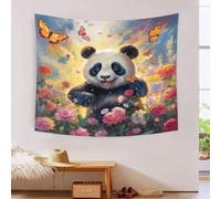 TNSGHAVED Panda 3D Effet Tapisserie Art Mural Tapisserie Murales Décoration Murale En Tissu Pour Chambre Salon Serviette De Plage Tapisseries 150cmx200cm