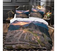 TNSGHAVED Pyramide Antique Housse de Couette 3D Effet Microfibre Hypoallergique Ultra Douce Monument Historique Parure de Lit Fermeture Éclair Douce Respirante for Filles Ado Double（200x200cm）